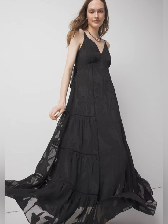 White House Black Market Dresses & Skirts - White House Black Market Women's Black V-Neck Maxi Dress size 6